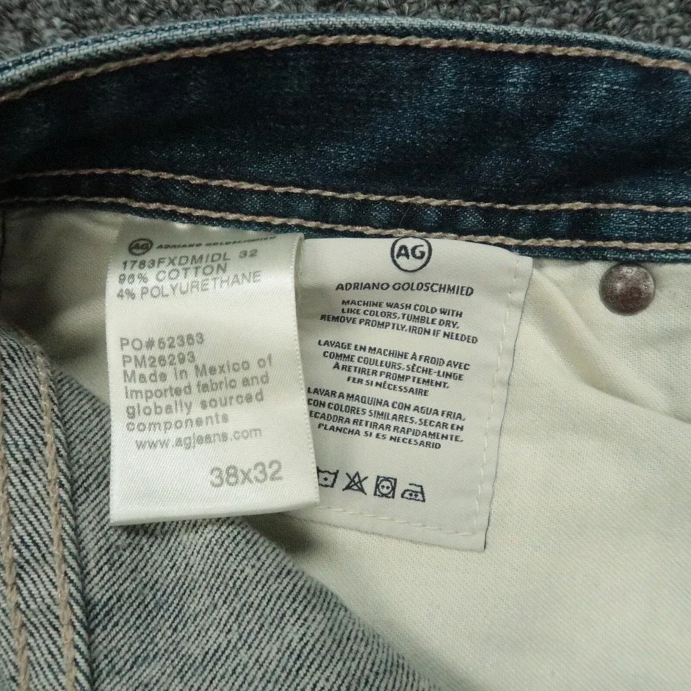 AG Adriano Goldschmied Jeans Mens 38x27 Blue Tellis Modern Slim Stretch Denim